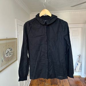 APC black long sleeve shirt with frill collar size 40